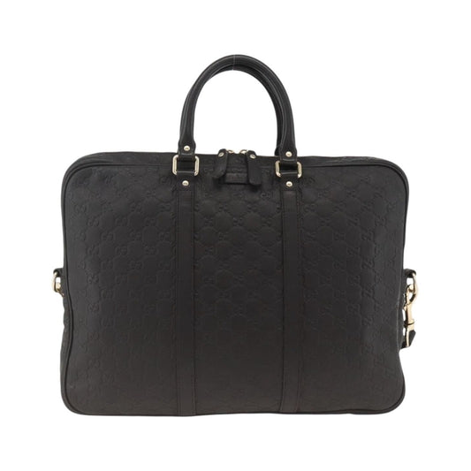 Gucci Convertible Guccissima Leather, Black, Leather, Briefcase