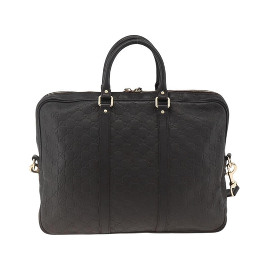 Gucci Convertible Guccissima Leather, Black, Leather, Briefcase