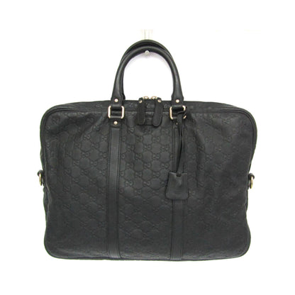 Gucci Convertible Guccissima Leather, Black, Leather, Briefcase