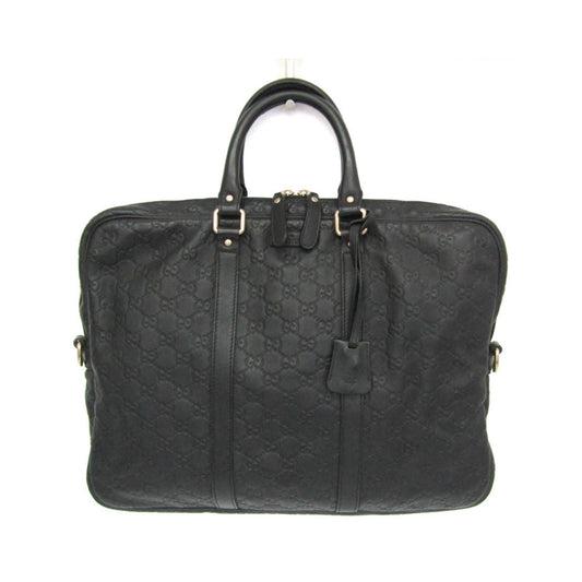 Gucci Convertible Guccissima Leather, Black, Leather, Briefcase