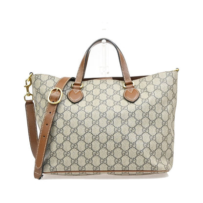 Gucci Convertible Soft GG Coated Canvas with Leather, Brown, Canvas, Tote Bag