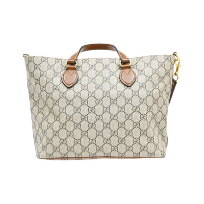 Gucci Convertible Soft GG Coated Canvas with Leather, Brown, Canvas, Tote Bag