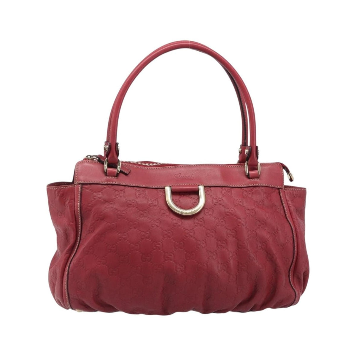 Gucci D Ring Guccissima Leather, Red, Leather, Tote Bag