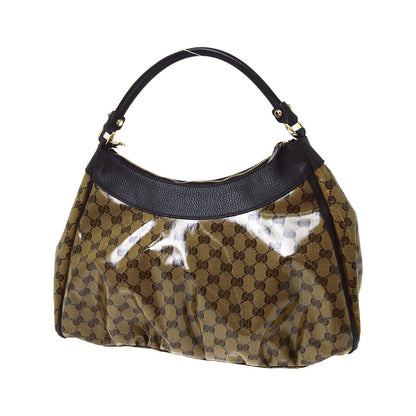 Gucci D Ring Hobo Patent, Beige, PVC, Handbag