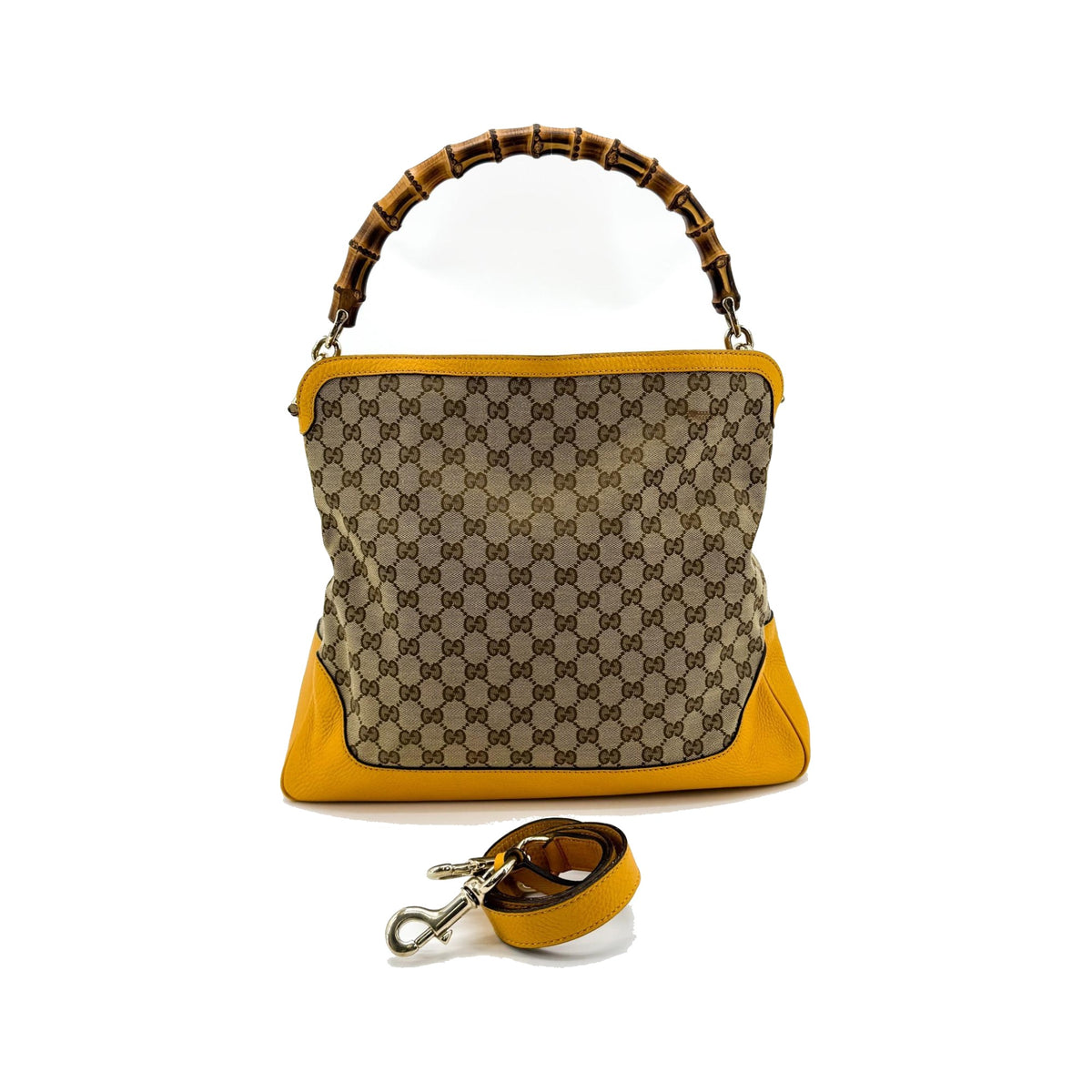 Gucci Diana Bamboo GG Canvas, Brown, Canvas, Shoulder Bag