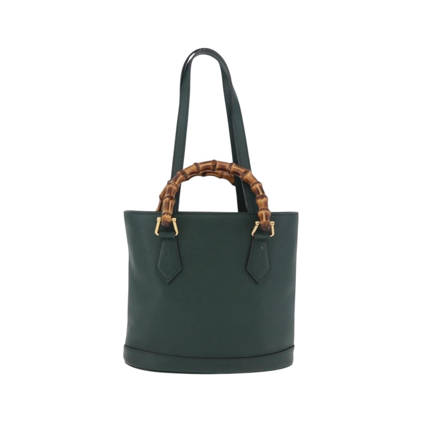 Gucci Diana Bamboo Handle Round Tote Leather, Green, Leather, Tote Bag