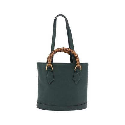 Gucci Diana Bamboo Handle Round Tote Leather, Green, Leather, Tote Bag