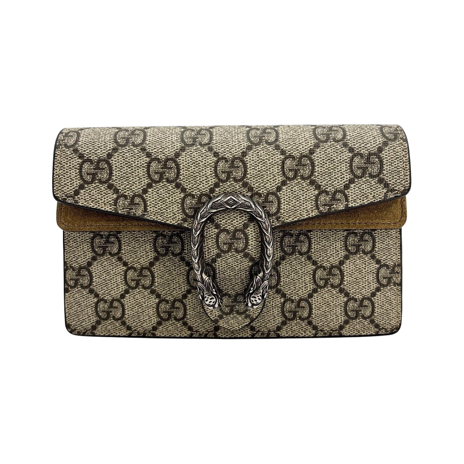 Gucci Dionysus Bag GG Coated Canvas with Leather, Brown, Canvas, Handbag