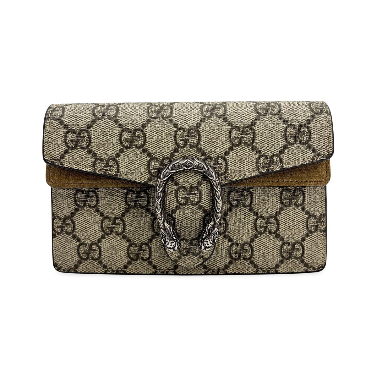 Gucci Dionysus Bag GG Coated Canvas with Leather, Brown, Canvas, Handbag