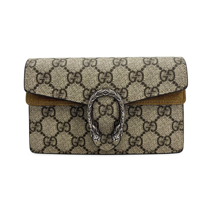Gucci Dionysus Bag GG Coated Canvas with Leather, Brown, Canvas, Handbag
