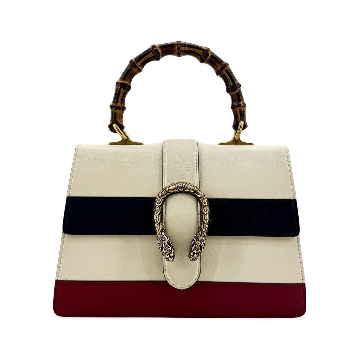Gucci Dionysus Bamboo Top Handle Colorblock Leather, Brown, Leather, Handbag