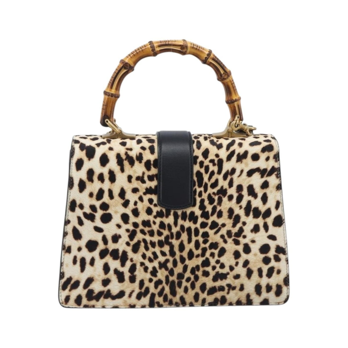 Gucci Dionysus Bamboo Top Handle Printed Pony Hair with Leather, Beige, Leather, Handbag