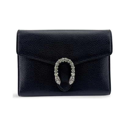 Gucci Dionysus Chain Leather, Black, Leather, Crossbody Bag