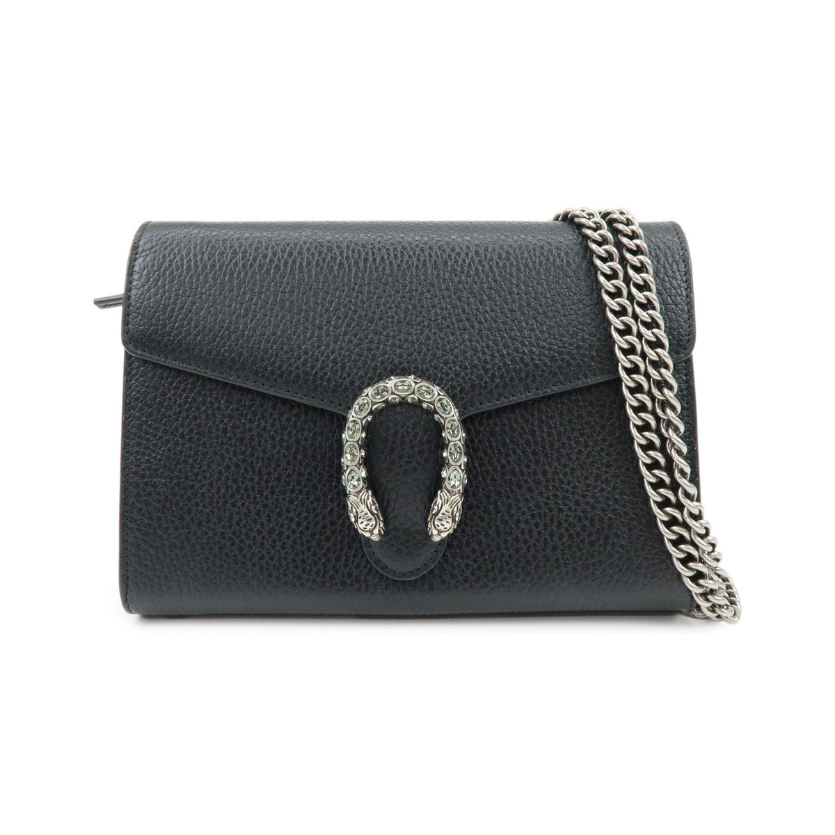 Gucci Dionysus Chain Leather, Black, Leather, Crossbody Bag