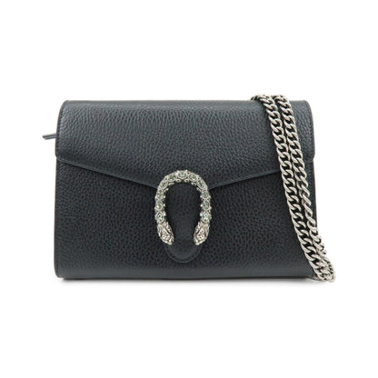 Gucci Dionysus Chain Leather, Black, Leather, Crossbody Bag