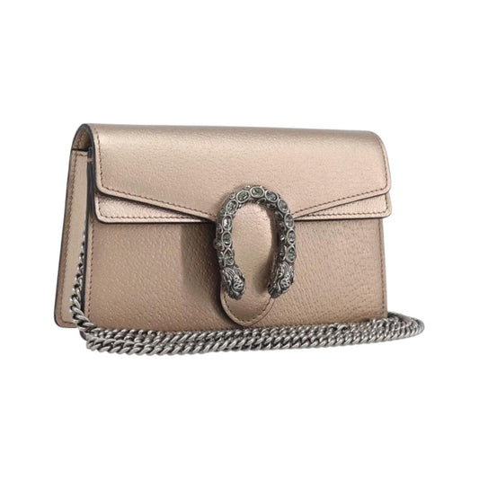 Gucci Dionysus Leather, Gold, Leather, Handbag