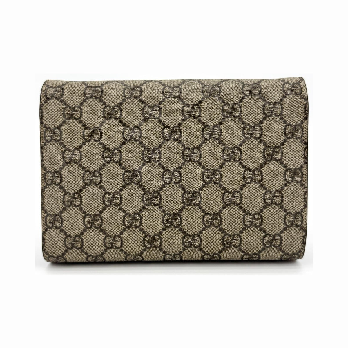 Gucci Dionysus Wristlet Clutch GG Coated Canvas with Leather, Brown, Canvas, Clutch