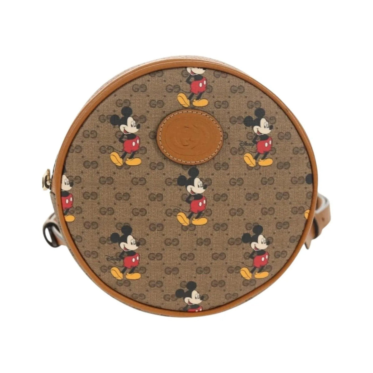 Gucci Disney Mickey Mouse Round Backpack (Outlet) Printed Mini GG Coated Canvas, Beige, Canvas, Backpack