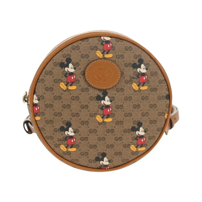 Gucci Disney Mickey Mouse Round Backpack (Outlet) Printed Mini GG Coated Canvas, Beige, Canvas, Backpack