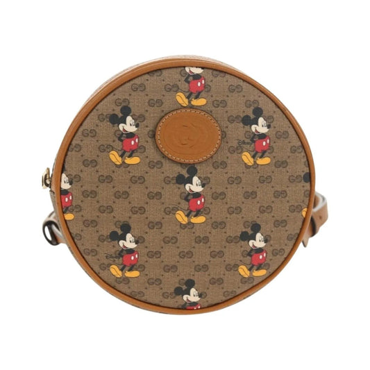 Gucci Disney Mickey Mouse Round Backpack (Outlet) Printed Mini GG Coated Canvas, Beige, Canvas, Backpack