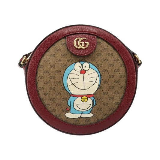 Gucci Doraemon Round Printed Mini GG Coated Canvas, Beige, Canvas, Shoulder Bag