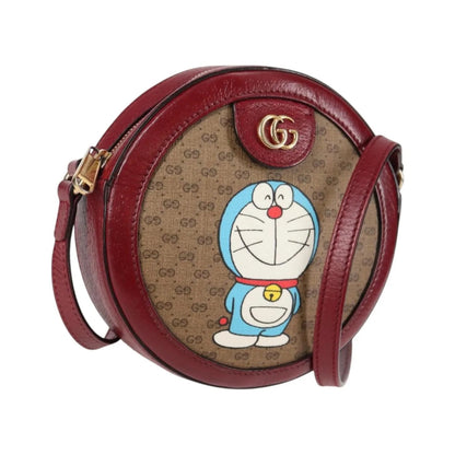 Gucci Doraemon Round Printed Mini GG Coated Canvas, Beige, Canvas, Shoulder Bag