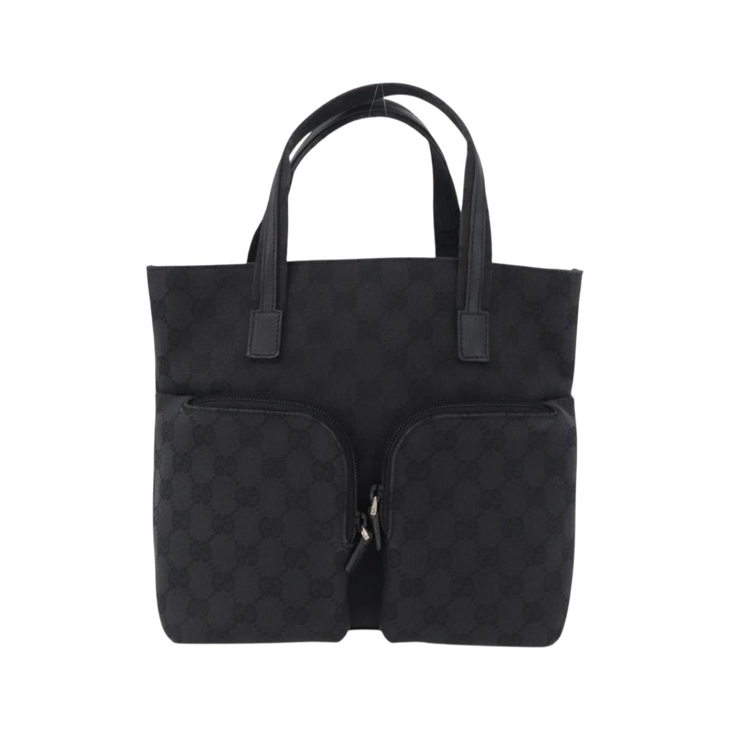 Gucci Double Pocket Tote GG Canvas and leather, Black, Canvas, Handbag