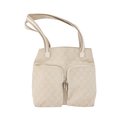 Gucci Double Pocket Tote GG Canvas and leather, Ecru, Canvas, Handbag