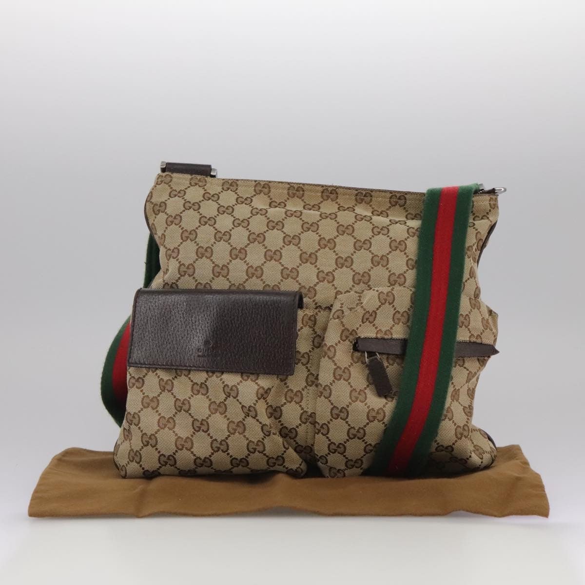 Gucci Double Pocket Web Messenger - Brandsamsara