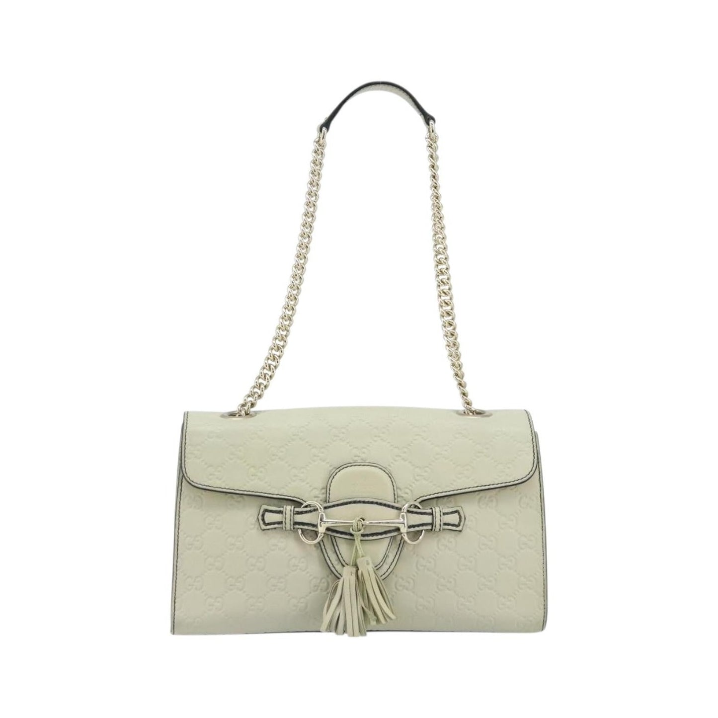 Gucci Emily Chain Flap Guccissima Leather, Beige, Leather, Shoulder Bag