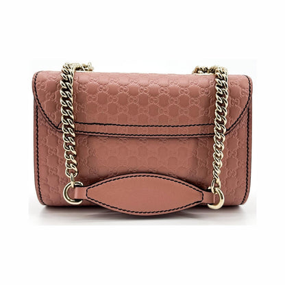 Gucci Emily Chain Flap Guccissima Leather, Pink, Leather, Shoulder Bag