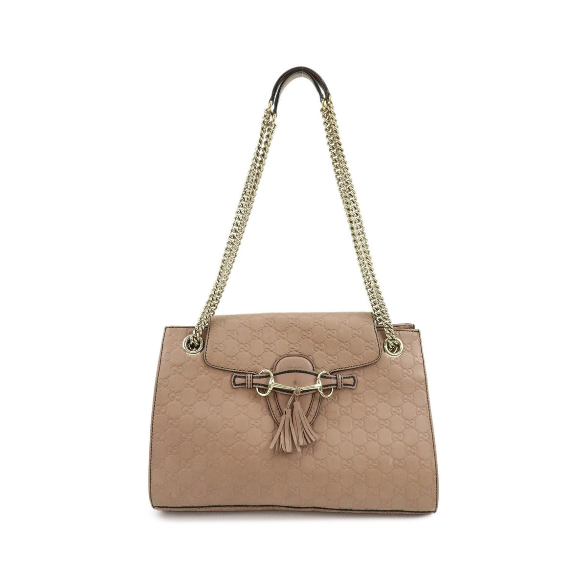 Gucci Emily Chain Flap Guccissima Leather, Pink, Leather, Handbag