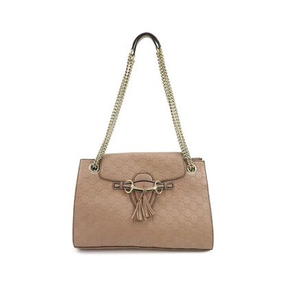 Gucci Emily Chain Flap Guccissima Leather, Pink, Leather, Handbag