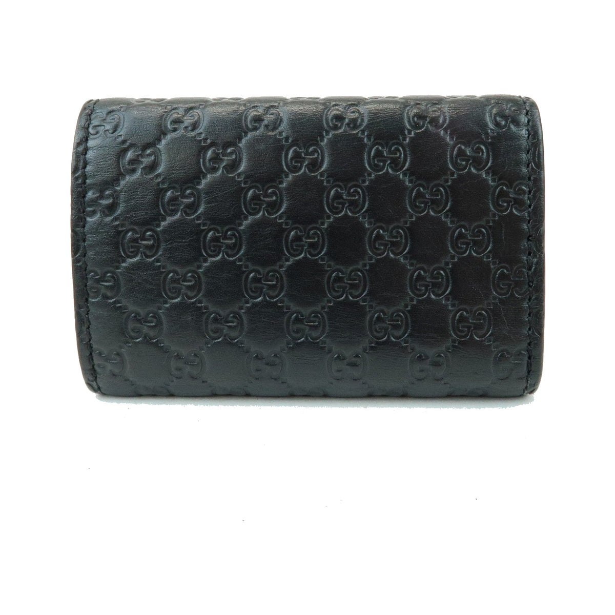 Gucci Flap Card Case Guccissima Leather, Black, Leather, Card Holder