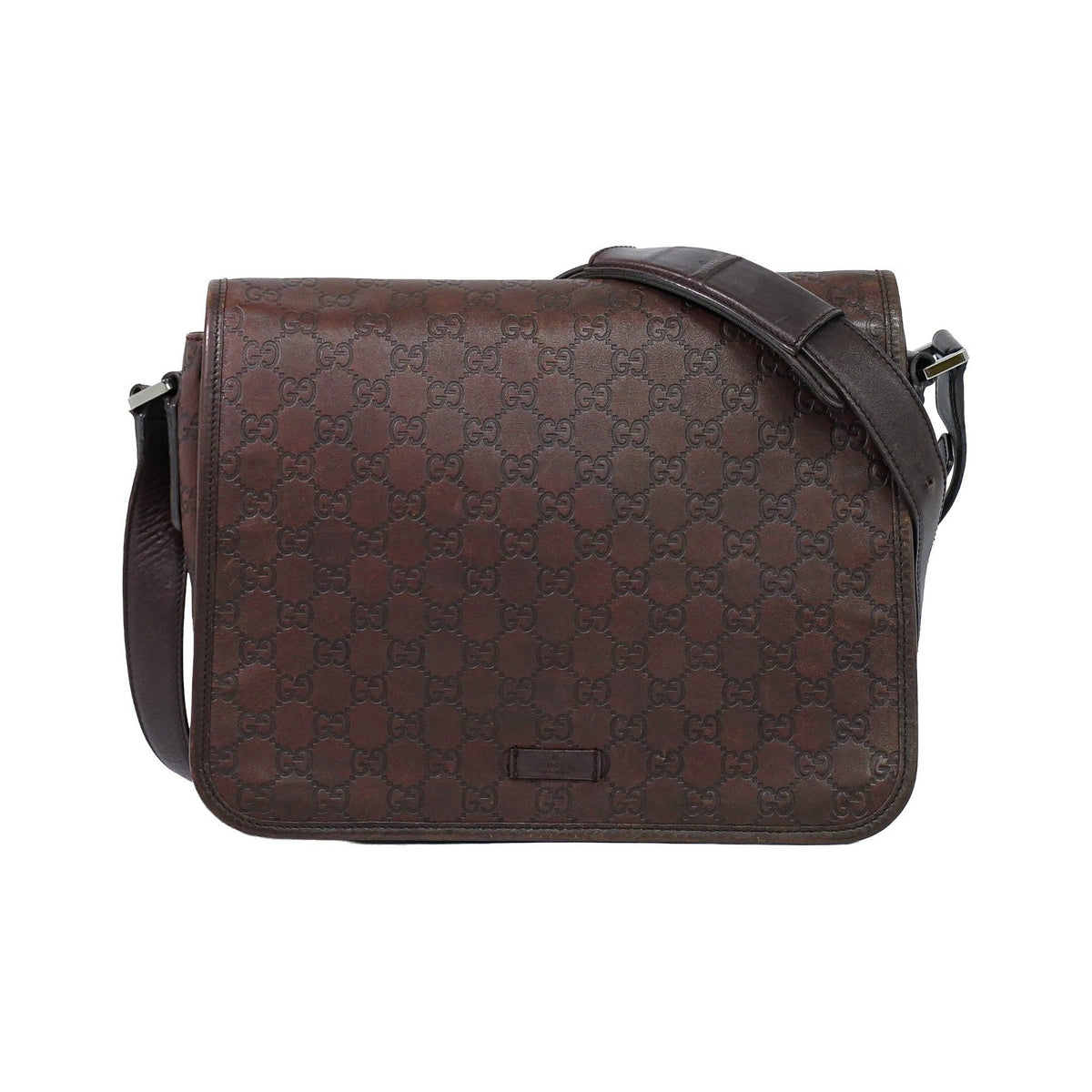 Gucci Flap Messenger Bag (Outlet) Guccissima Leather, Brown, Leather, Shoulder Bag