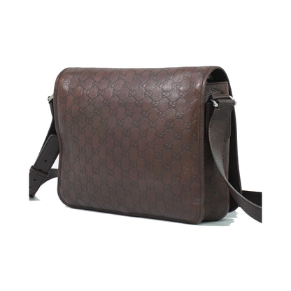 Gucci Flap Messenger Bag (Outlet) Guccissima Leather, Brown, Leather, Shoulder Bag