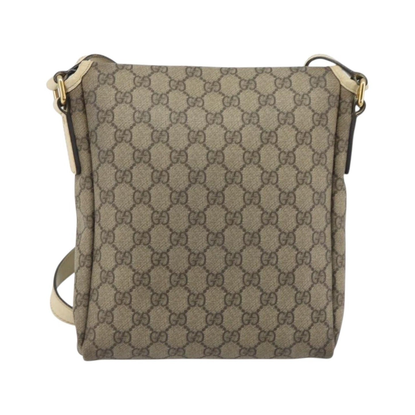 Gucci Flap Messenger GG Coated Canvas, Beige, Canvas, Shoulder Bag