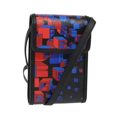 Gucci Flap Printed Coated Canvas, Black, PVC, Shoulder Bag
