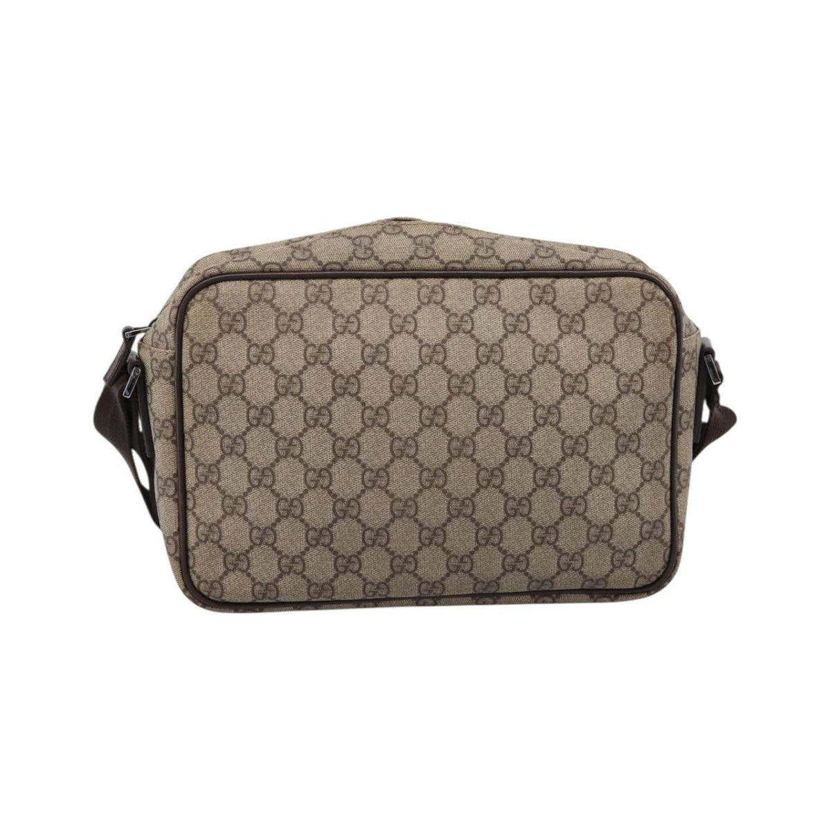 Gucci Front Zip Pocket Messenger GG Coated Canvas, Beige, Canvas, Shoulder Bag