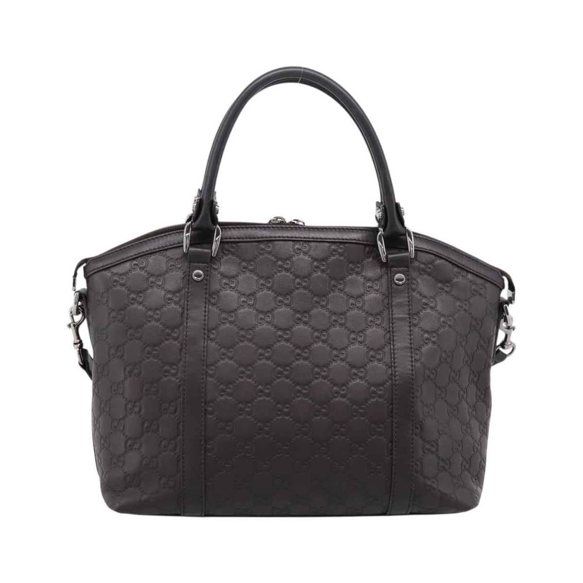 Gucci GG Charm Convertible Dome Satchel Guccissima Leather, Brown, Leather, Handbag