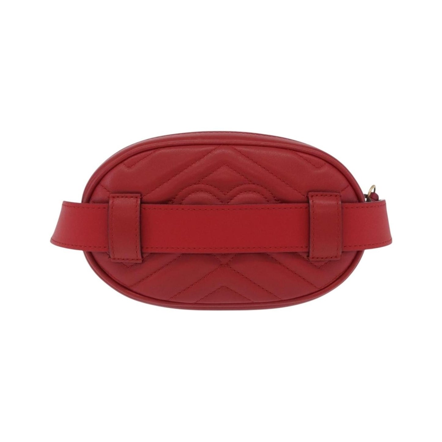 Gucci GG Marmont Belt Matelasse Leather, Red, Leather, Handbag