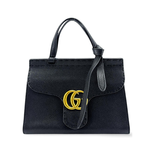 Gucci GG Marmont Belt Matelasse Leather, Black, Calfskin, Handbag