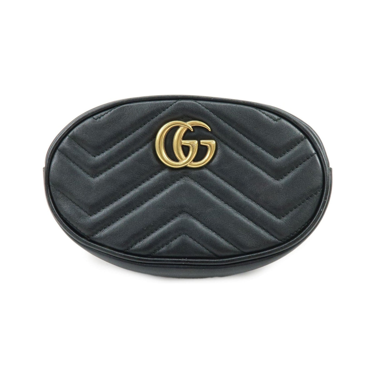 Gucci GG Marmont Belt Matelasse Leather, Black, Leather, Handbag
