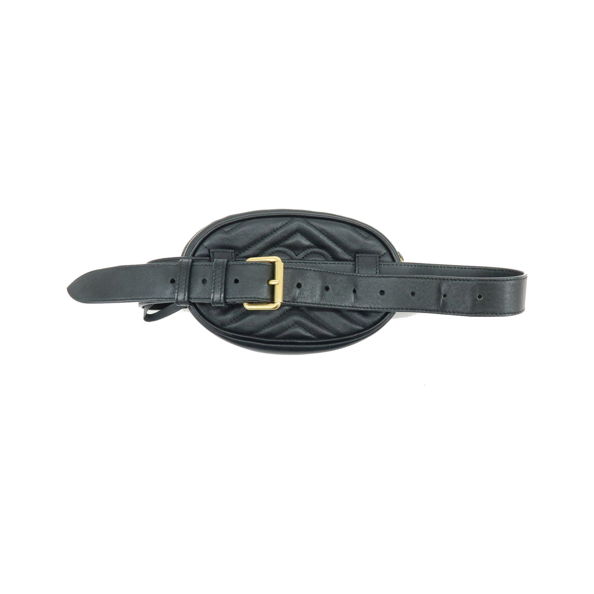 Gucci GG Marmont Belt Matelasse Leather, Black, Leather, Handbag