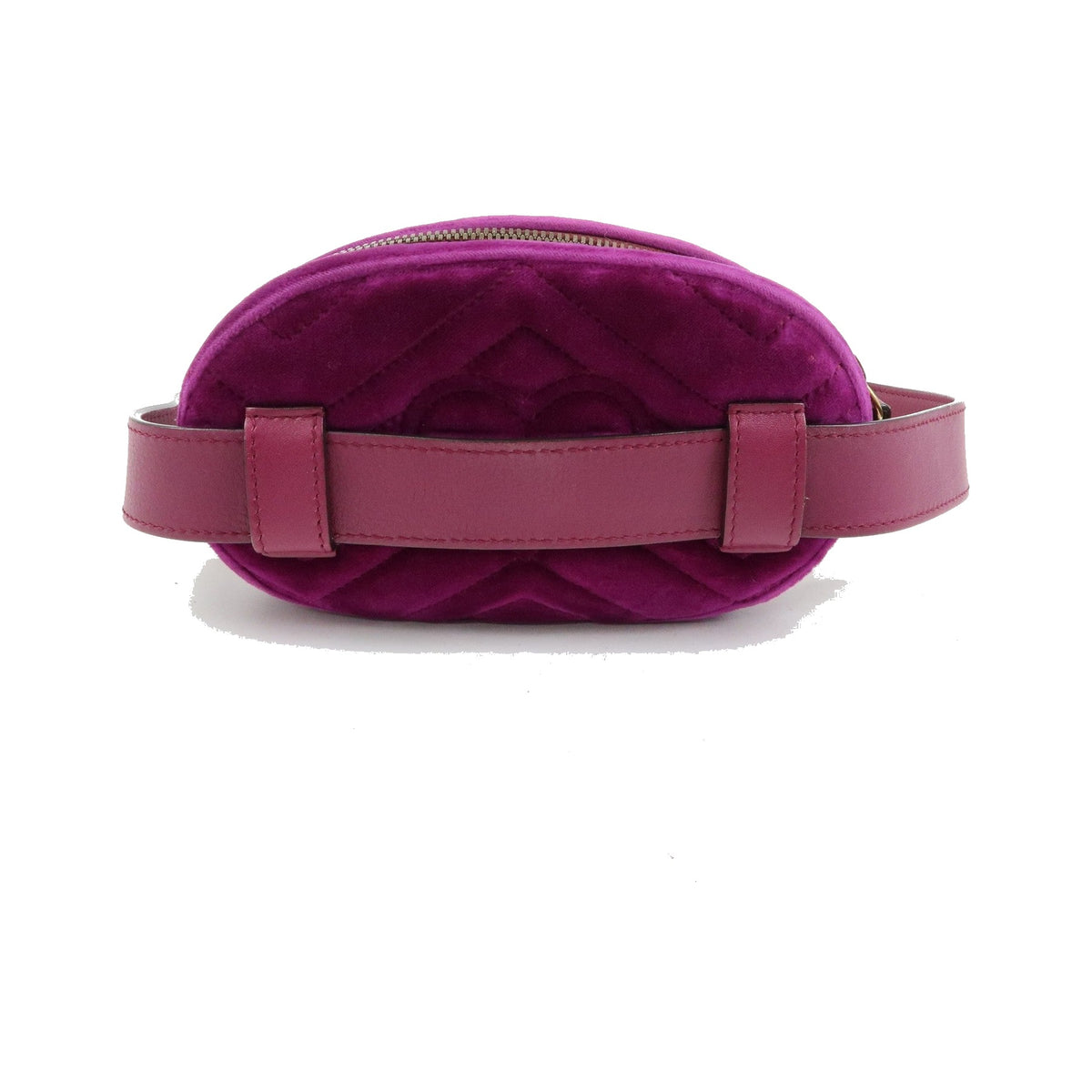 Gucci GG Marmont Belt Matelasse Velvet, Purple, Velvet, Handbag