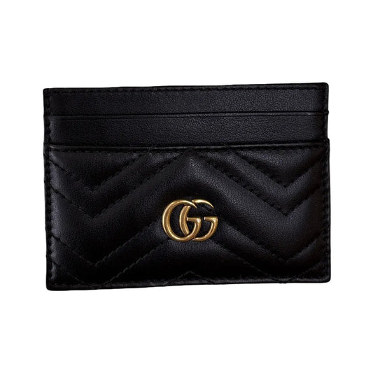 Gucci GG Marmont Card Holder Matelasse Leather, Black, Leather, Card Holder