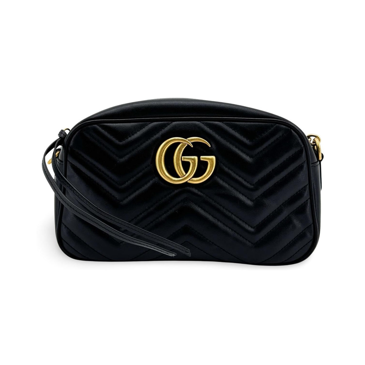 Gucci GG Marmont Chain Matelasse Leather, Black, Leather, Crossbody Bag