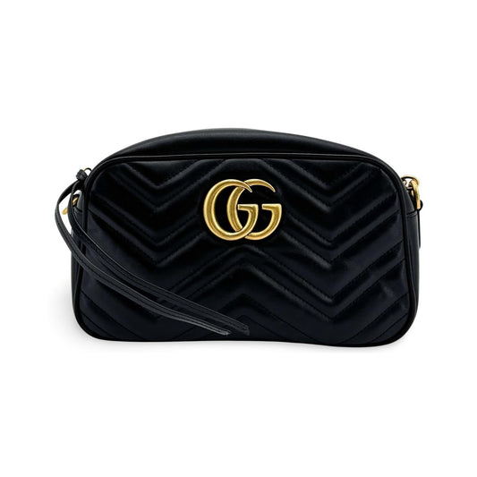 Gucci GG Marmont Chain Matelasse Leather, Black, Leather, Crossbody Bag