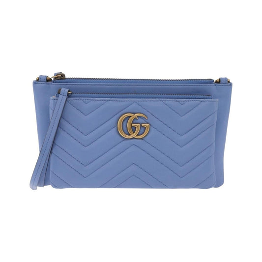 Gucci GG Marmont Double Matelasse Leather, Blue, Leather, Crossbody Bag