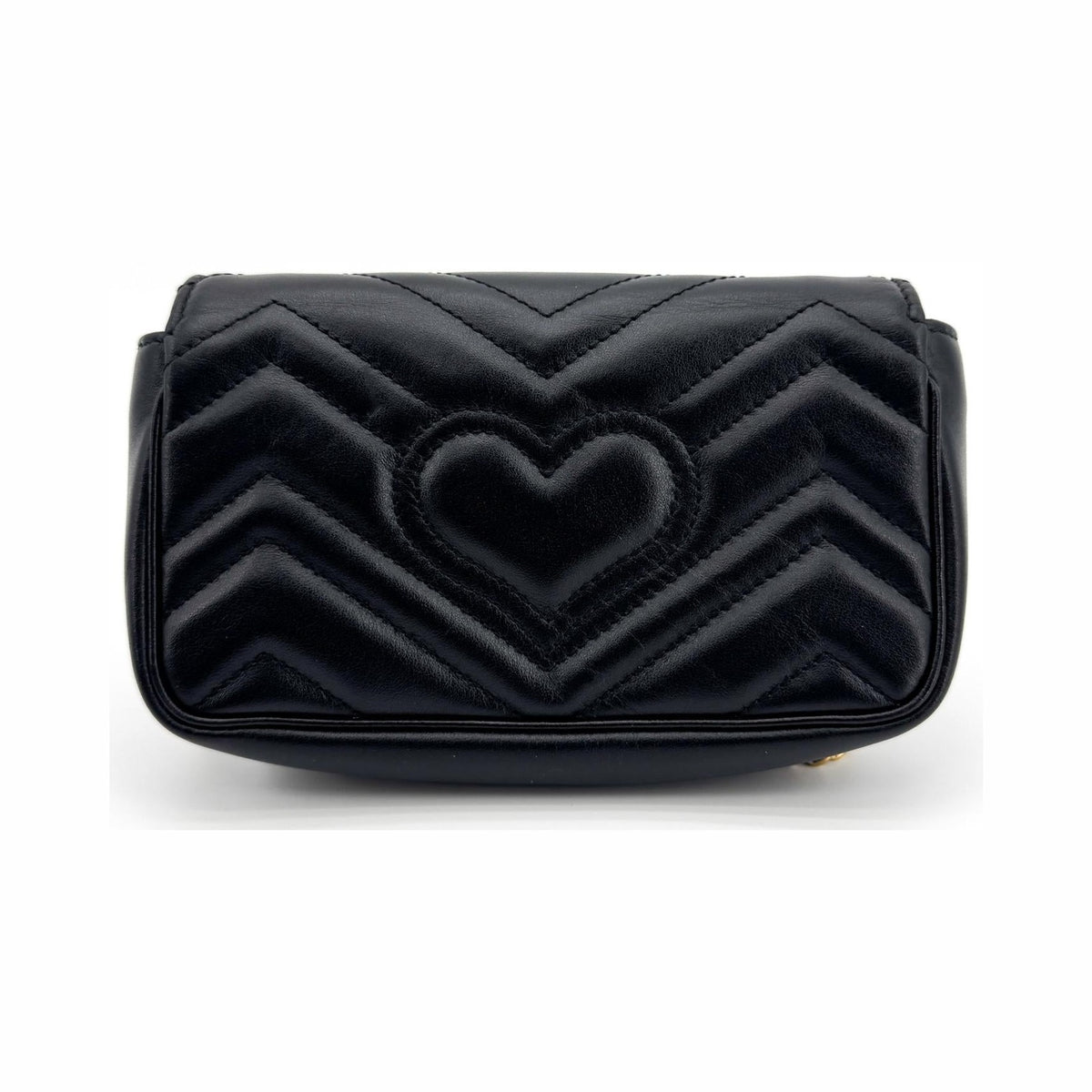 Gucci GG Marmont Flap Matelasse Leather, Black, Leather, Handbag